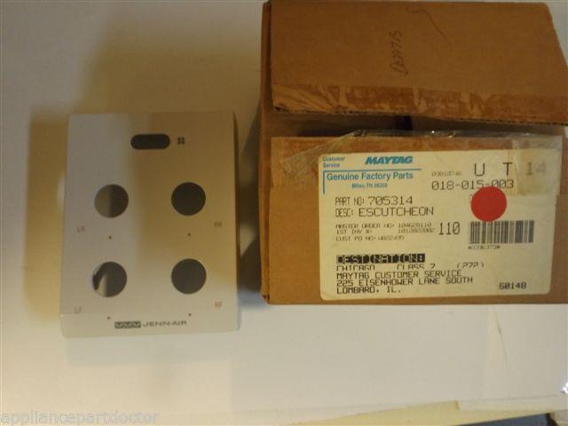 Maytag Jenn Air Stove 705314 ESCUTCHEON NEW IN BOX Maytag Jenn Air Stove 705314 ESCUTCHEON NEW IN BOX